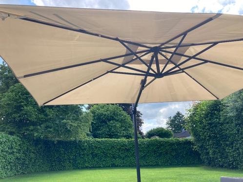 IKEA Seglarö parasol + voet, Tuin en Terras, Parasols, Gebruikt, Stokparasol, 3 tot 4 meter, Kantelbaar, Verstelbaar, Waterdicht