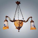 Vintage Art Nouveau-kroonluchter van Noverdy France 1930's, Antiek en Kunst, Ophalen