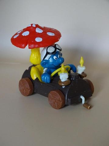 zeldzame smurf in paddestoel auto witte kaarsen schtroumpf beschikbaar voor biedingen