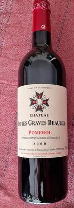 Vin CHATEAU HAUTES GRAVES BEAULIEU POMEROL 2000, Collections, Vins, Enlèvement ou Envoi, Pleine, Comme neuf, Vin rouge