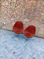 vintage fluwelen draaistoel, Huis en Inrichting, Stoelen, Ophalen, Gebruikt, Twee