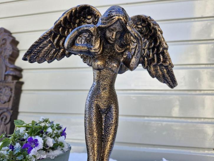 engel van gietijzer, Tuin en Terras, Tuinbeelden, Nieuw, Engelenbeeld, Metaal, Ophalen of Verzenden