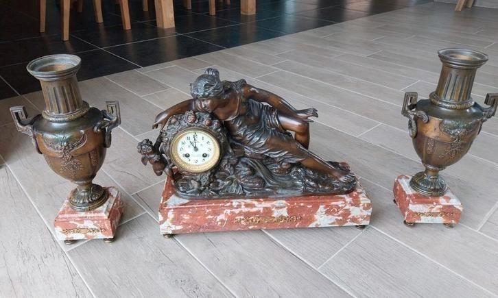 Ensemble de cheminée Guillemin Art Déco français ancien de 1, Antiquités & Art, Antiquités | Horloges, Enlèvement