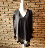 (64) - blouse femme t.3XXL noire - blancheporte -, Comme neuf, Noir, BLANCHE  PORTE, Taille 46/48 (XL) ou plus grande