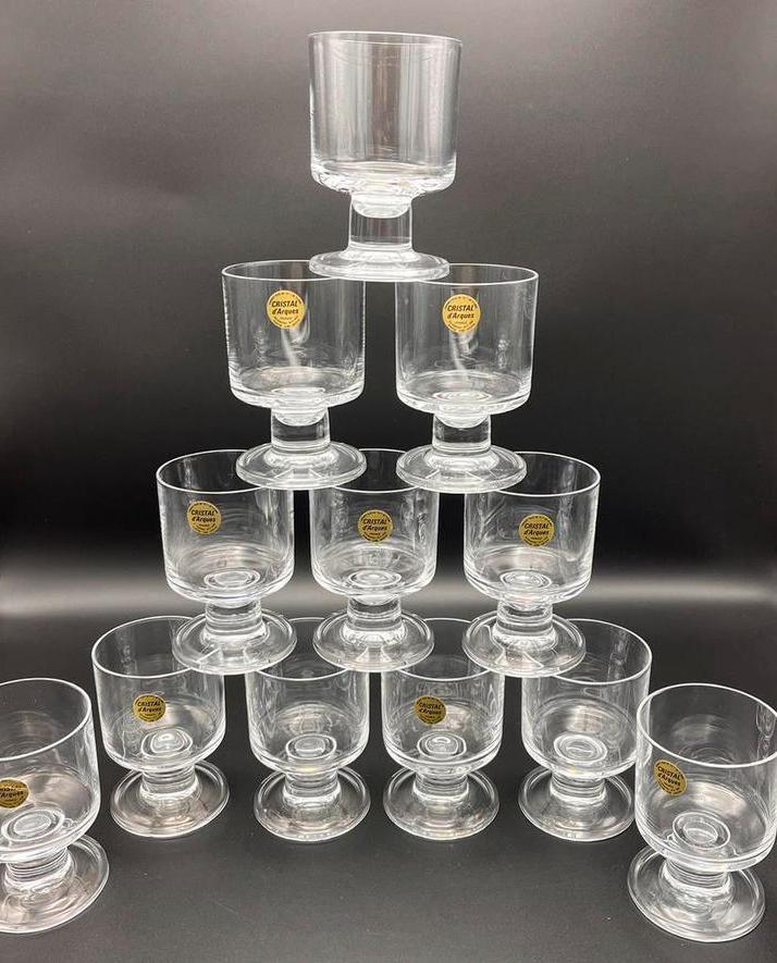 6 vintage kristallen glazen Cristal d’Arques New Line, Antiek en Kunst, Antiek | Glaswerk en Kristal, Ophalen of Verzenden