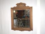 Grote antieke geloogde eiken Franse spiegel H 88cm B 68cm, Rechthoekig, Ophalen