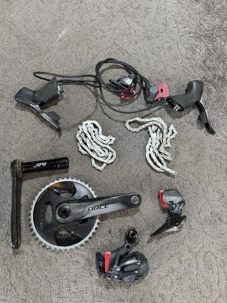 SRAM Force eTap AXS elektronische schijfgroepset 2x12, Fietsen en Brommers, Fietsonderdelen, Gebruikt, Ophalen of Verzenden