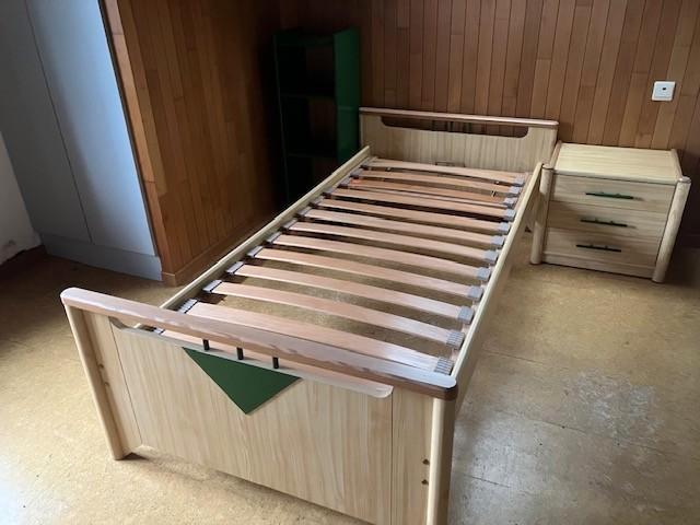 1 persoonsbed met lattenbodem - Lit simple avec sommier, Maison & Meubles, Chambre à coucher | Lits, Comme neuf, Une personne