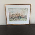 Aquarel hoeve Van Dijck, Zoersel, Antiek en Kunst, Ophalen