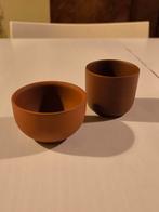 Twee kleine bruine schaaltjes, Hobby en Vrije tijd, Pottenbakken, Ophalen