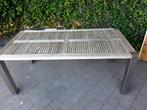 Tuintafel+bijzettafel+2 tuinstoelen, Tuin en Terras, Ophalen, Gebruikt, Rechthoekig, Hout