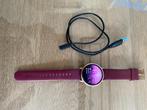 Smartwatch met roze imitatielederren band – connectie met ap, Ophalen of Verzenden, Conditie, Gebruikt, Roze