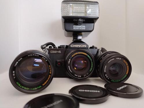 Chinon CM-4 avec 3 lentilles Chinon 35 mm-50 mm-135 mm, TV, Hi-fi & Vidéo, Appareils photo analogiques, Comme neuf, Reflex miroir