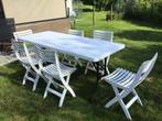 Table de jardin et 6 chaises, Plastic, Gebruikt, Rechthoekig, Ophalen