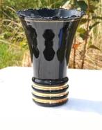 Vase évasé verre noir et or boom/havre?, Antiek en Kunst, Antiek | Vazen, Ophalen of Verzenden