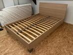 Bed met matras, Ophalen, Bruin, Tweepersoons, 140 cm
