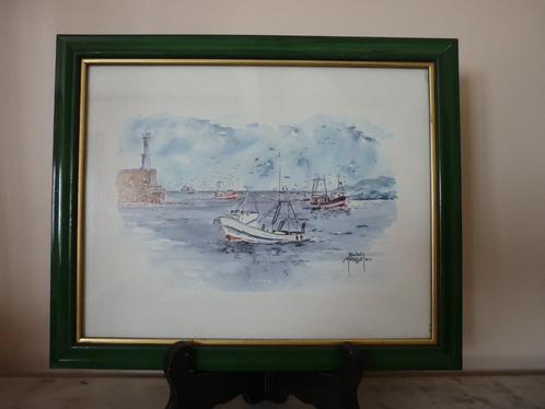 Aquarelle Maritime - Babeth Morello, Antiek en Kunst, Kunst | Schilderijen | Klassiek, Ophalen of Verzenden