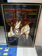 Glasgebrand uniek schilderij -  Samourai, Antiquités & Art, Enlèvement