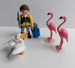 Playmobil 4758 dierenverzorger met flamingo's en pelikaan, Kinderen en Baby's, Speelgoed | Playmobil, Ophalen of Verzenden, Gebruikt