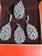 Zilveren set, oorbellen, kettinghanger, en ring, Ophalen of Verzenden, Nieuw
