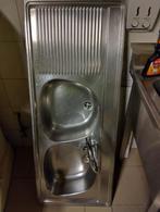 Inox Spoelbak met kraan, Ophalen, Gebruikt, 50 tot 100 cm