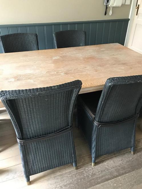 Massieve handgeschaafde eiken eettafel 190x100 - Lerouge, Huis en Inrichting, Tafels | Eettafels, Gebruikt, Ophalen