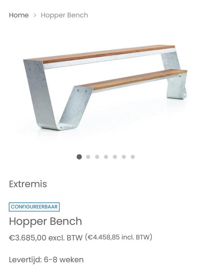 Extremis Hopper Bench, Tuin en Terras, Tuinmeubel-accessoires, Zo goed als nieuw, Ophalen