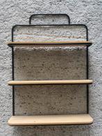 Metalen display met 3 houten schappen, Huis en Inrichting, Ophalen of Verzenden, Zo goed als nieuw
