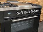 🔥 Poêle Boretti de luxe 90 cm, noir brillant, four à gaz, Electroménager, Cuisinières, Comme neuf, 5 zones de cuisson ou plus