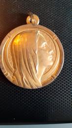 pendentif profil vierge marie doré signé c.charl, Enlèvement ou Envoi, Utilisé, Bijoux, Christianisme | Catholique