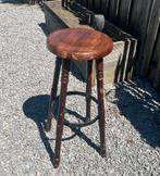 Set Vintage Barkrukken – Warm Donker Hout, Ophalen, Zo goed als nieuw, Hout
