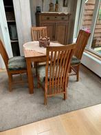 4 teak eetkamer stoelen, Huis en Inrichting, Ophalen, Bruin, Vier, Hout