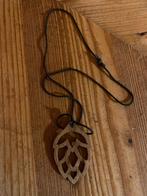 Hop-blad halsketting, Handtassen en Accessoires, Kettingen, Gebruikt, Beige, Ophalen of Verzenden, Overige materialen