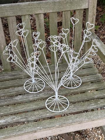 Fête de mariage - 3 porte-photos/porte-cartes blanc en metal, Enlèvement ou Envoi, Comme neuf, Décoration
