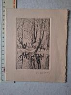 Ets Jaak Gorus Ruiters en paarden in een bos, Ophalen of Verzenden