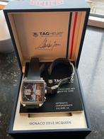 Tag Heuer « steve Mac Queen » Gulf très rare calibre 12, Ophalen, Leer, Staal, Zo goed als nieuw