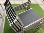 Inox terrasstoelen 5 stuks, Ophalen, Gebruikt, Rvs