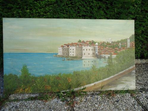 Prachtig schilderij van de stad Dubrovnik in Kroatië, Antiek en Kunst, Kunst | Schilderijen | Klassiek, Ophalen