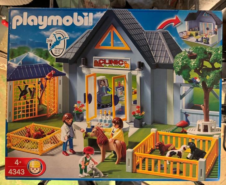 Playmobil 4343 + 4346 - Dierenkliniek, Kinderen en Baby's, Speelgoed | Playmobil, Gebruikt, Complete set, Ophalen