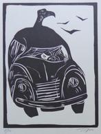 ROLAND TOPOR / KAFKA ONDERWERELD / ZW-W LINOSNEDE / 38x28cm, Ophalen of Verzenden