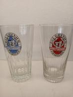 Twee oude G.&J. GRENIER CHARLEROI-glazen Bier 1e categorie, Ophalen of Verzenden, Zo goed als nieuw, Glas of Glazen, Overige merken