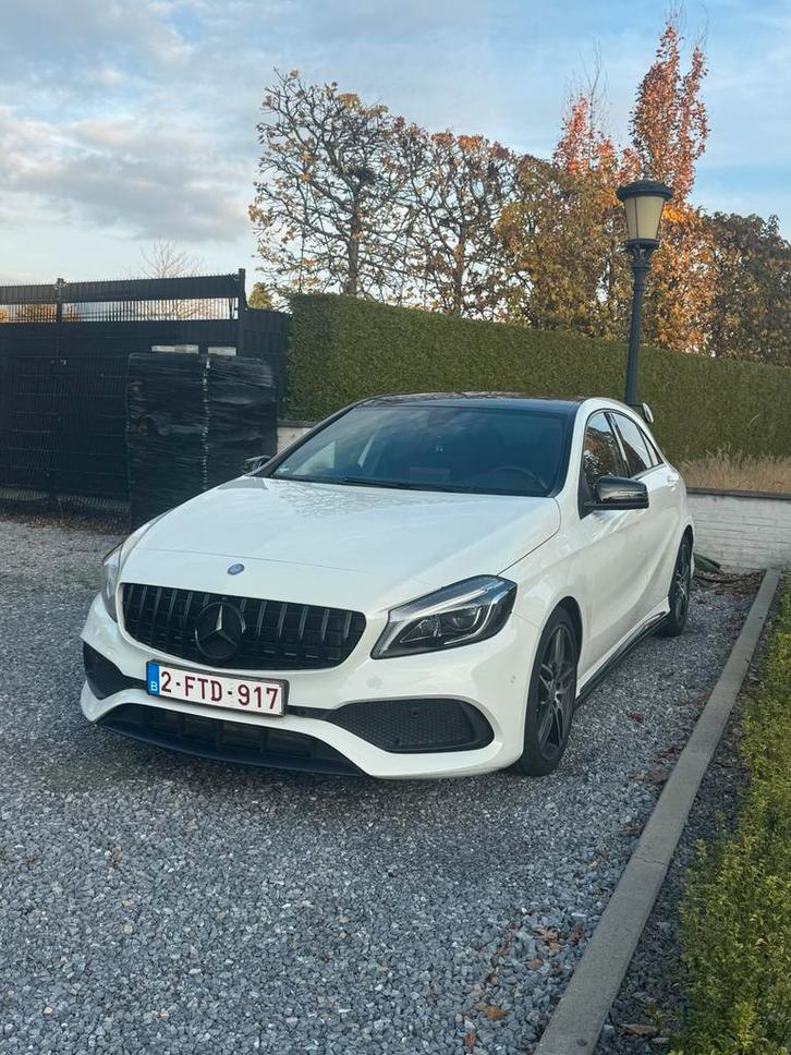 Mercedes A180 AMG-Line, Auto's, Mercedes-Benz, Particulier, A-Klasse, Zetelverwarming, Benzine, 4 deurs, Handgeschakeld, Wit, Alcantara