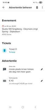 Ticket studio 100 sing along, Tickets en Kaartjes, Eén persoon, Overige soorten, Overige typen