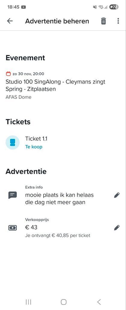 Ticket studio 100 sing along, Tickets en Kaartjes, Kortingen en Cadeaubonnen, Eén persoon, Overige typen, Overige soorten