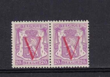 postzegels belgie nr 672 in paar met trema rechts     xx