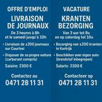 Livreur de Journaux  région Courtrai et environs, Offres d'emploi