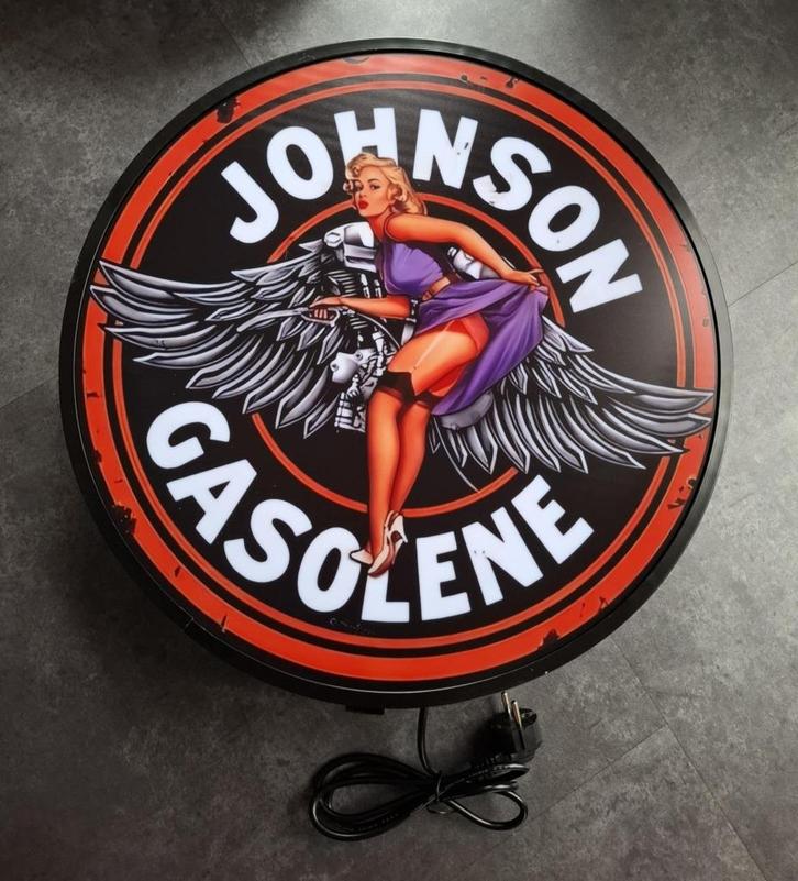 Johnson gasoline wandlamp USA garage showroom verlichting, Verzamelen, Merken en Reclamevoorwerpen, Nieuw, Lichtbak of (neon) lamp