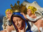 Prachtig fors Maria beeld met engelen en achterplaat, polyst, Ophalen of Verzenden