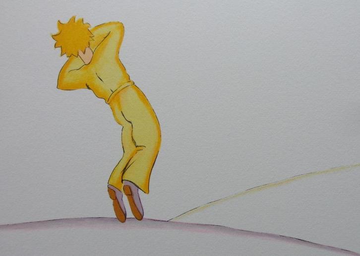 ANTOINE DE SAINT-EXUPERY / PETIT PRINCE / KLEURLITHO 40x31cm, Antiek en Kunst, Kunst | Litho's en Zeefdrukken, Ophalen of Verzenden