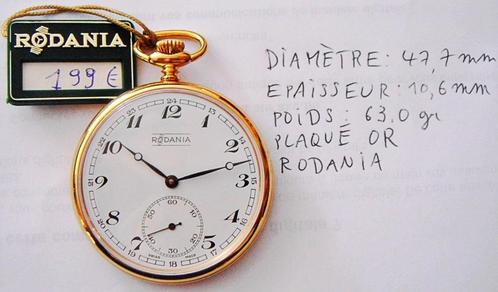 Montre de poche mécanique RODANIA, NEUVE, homme, plaqué or, Verzamelen, Overige Verzamelen, Nieuw, Ophalen of Verzenden